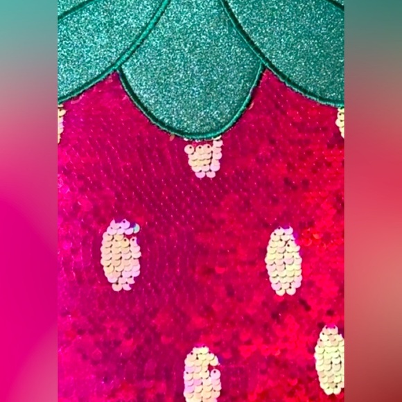 Cynthia Rowley Kids  NWT Hot Pink White Turquoise Sequined Throw Pillow - Picture 2 of 8